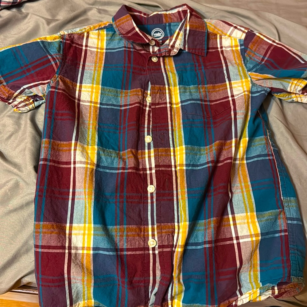 Boys 6-7 plaid polo shirt